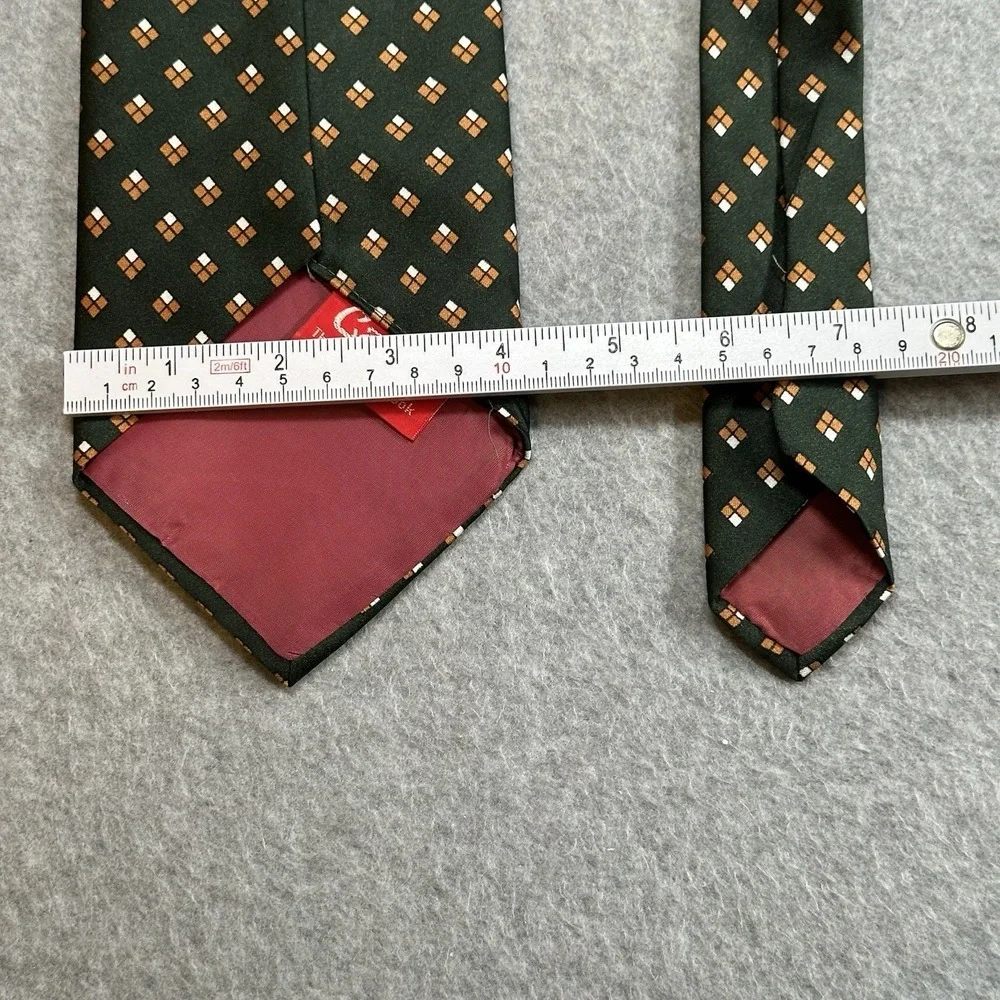 Vintage Carre Berkley Cravats Tie‎ Green Orange Geometric 70s Classic 57x4in